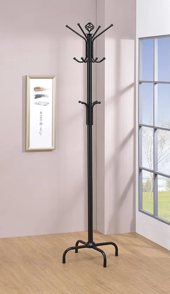 12-hook Coat Rack Black