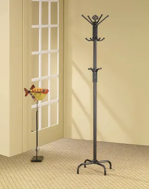 12-hook Coat Rack Black