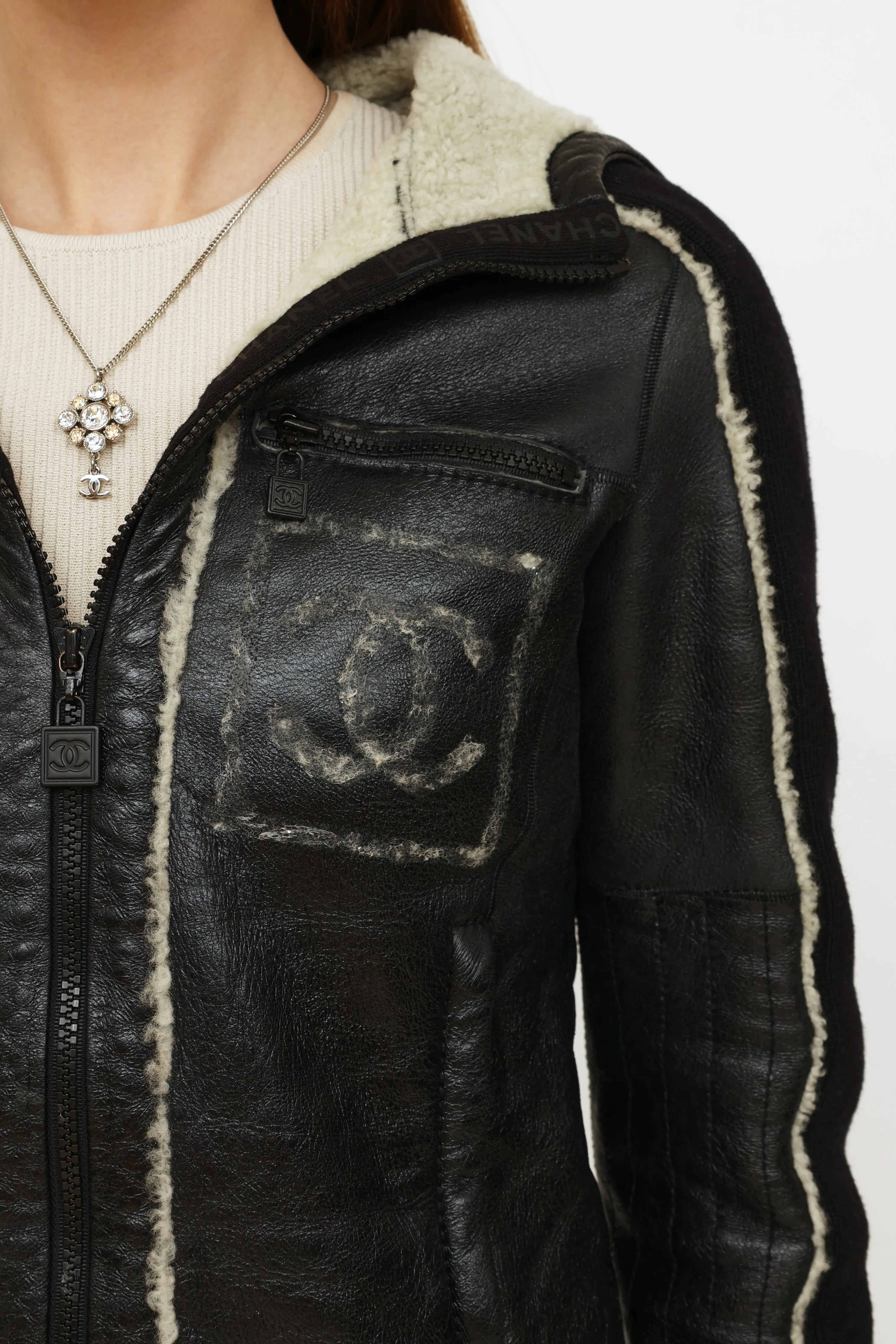 2008 Black Leather & Shearling Jacket