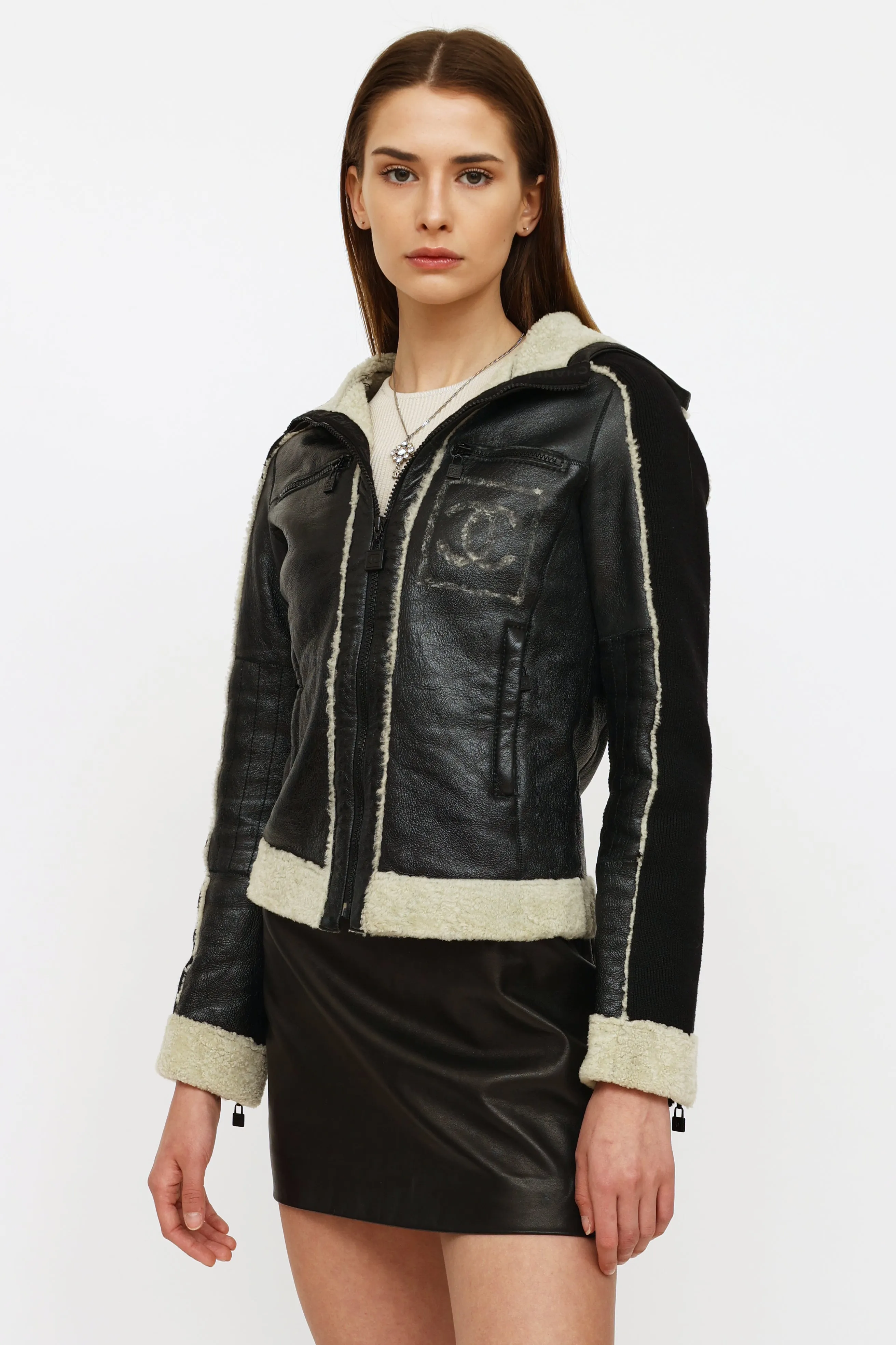 2008 Black Leather & Shearling Jacket