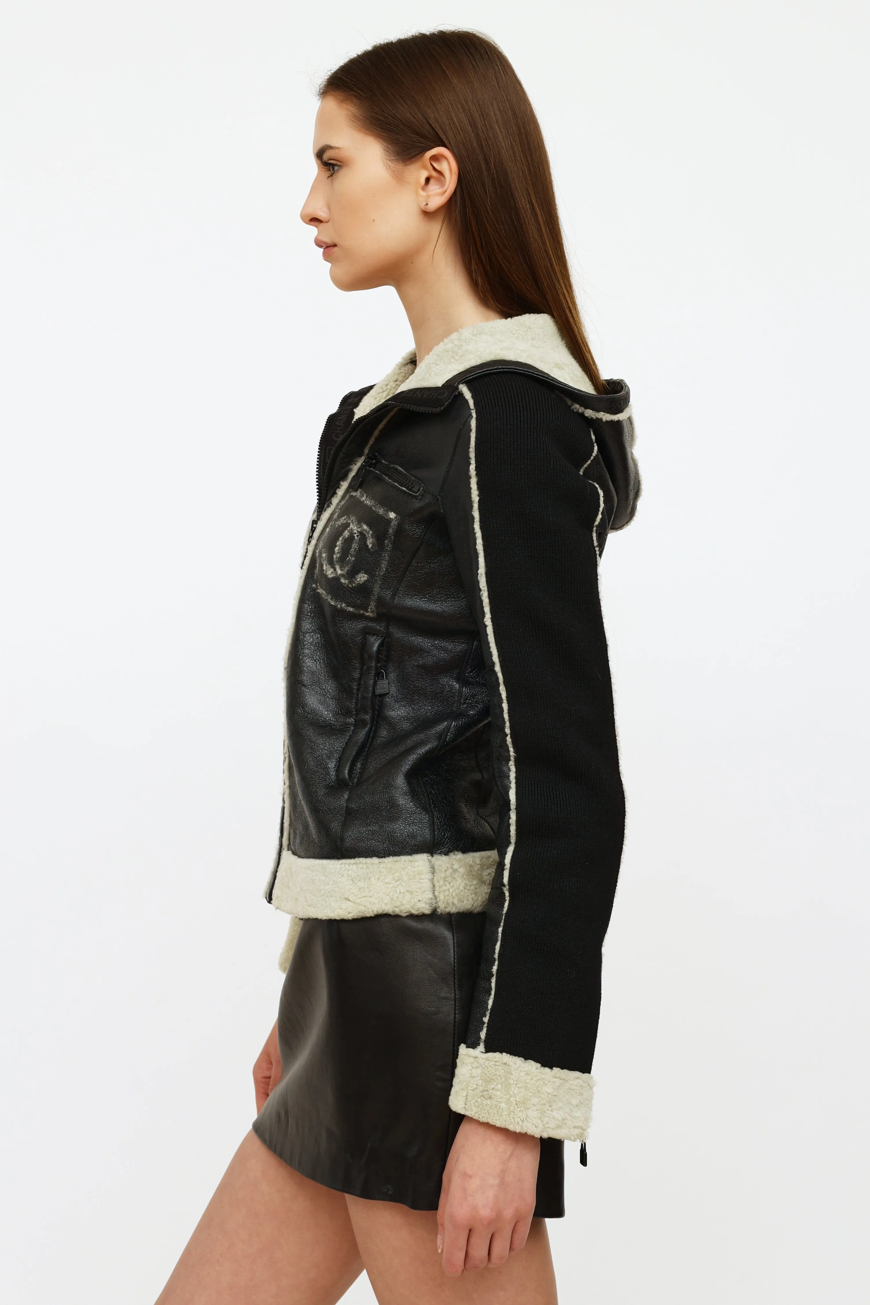 2008 Black Leather & Shearling Jacket