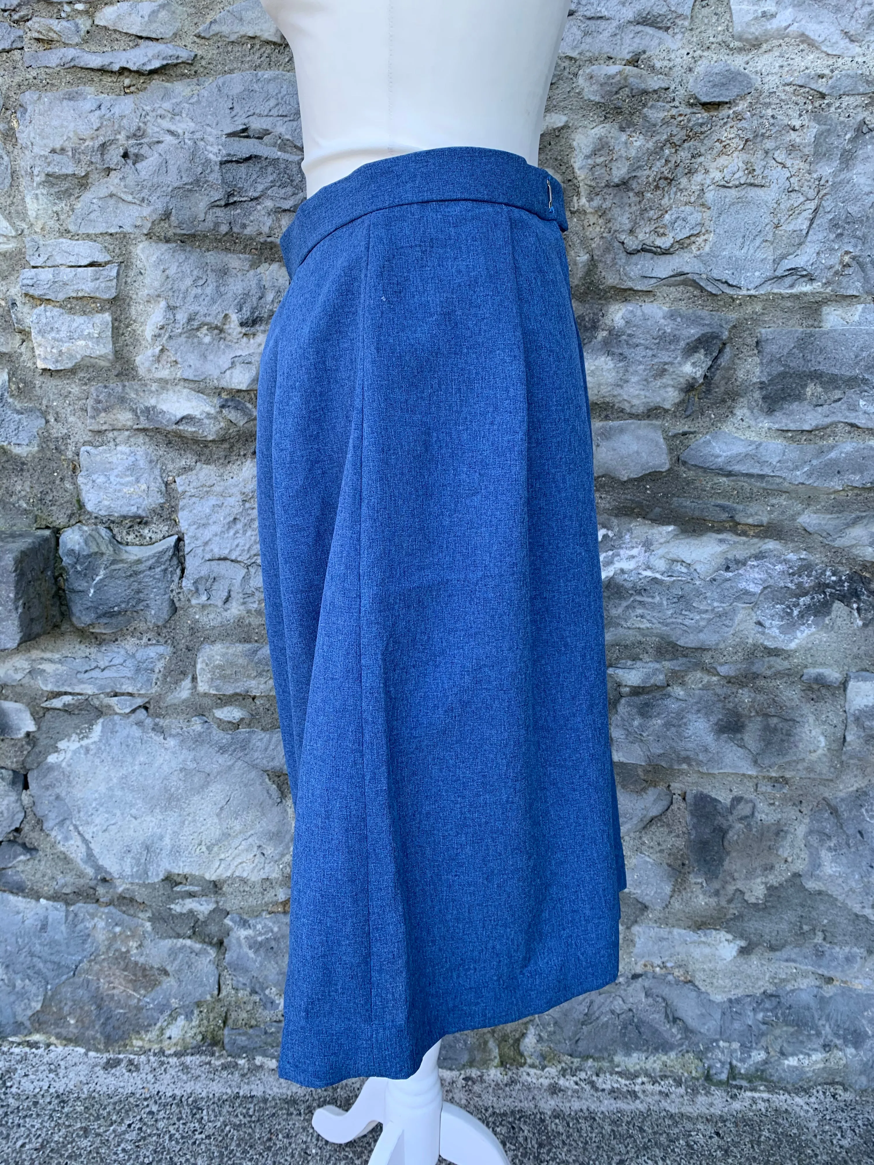 80s blue culottes   uk 8