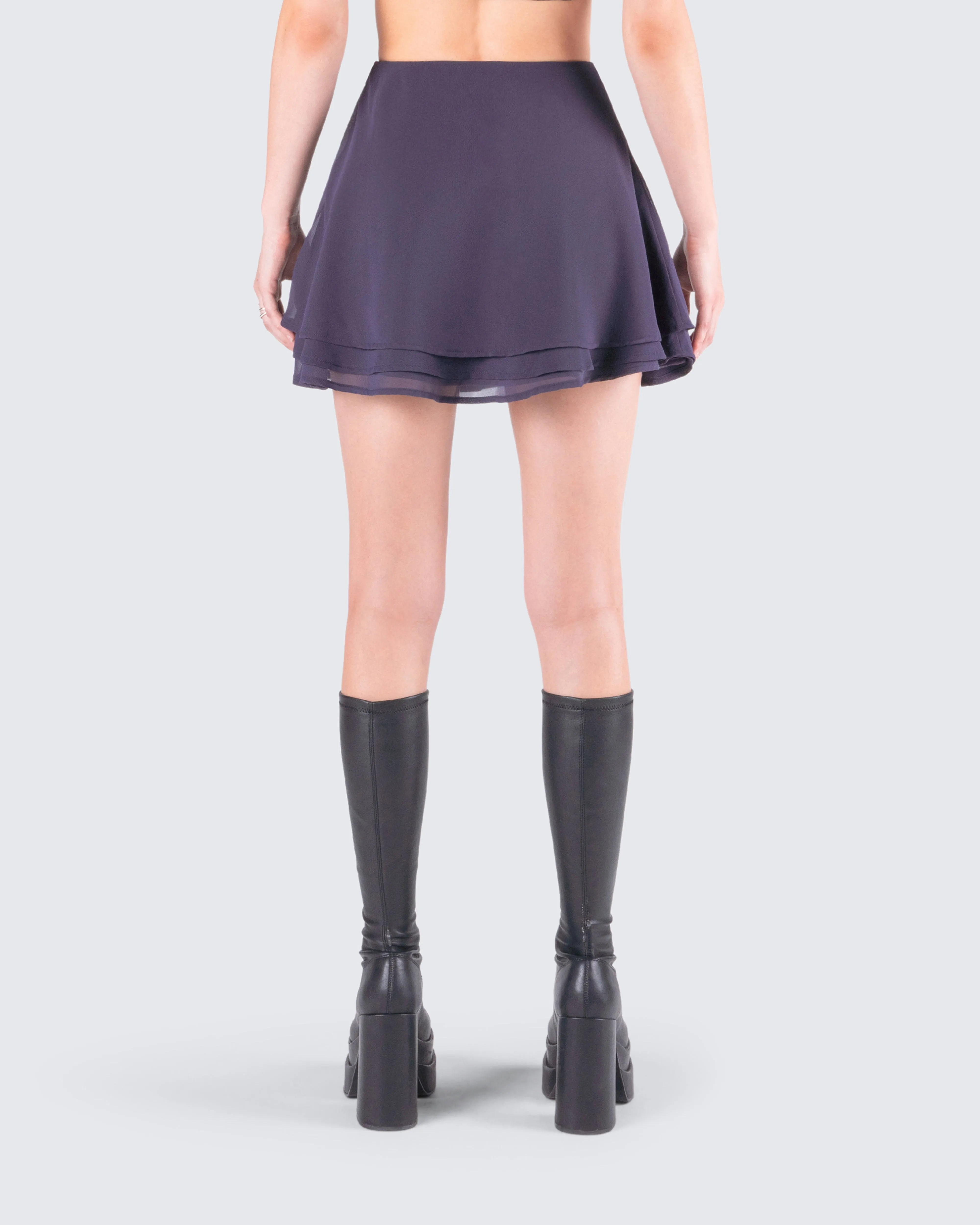 Arpana Charcoal Layered Mini Skirt