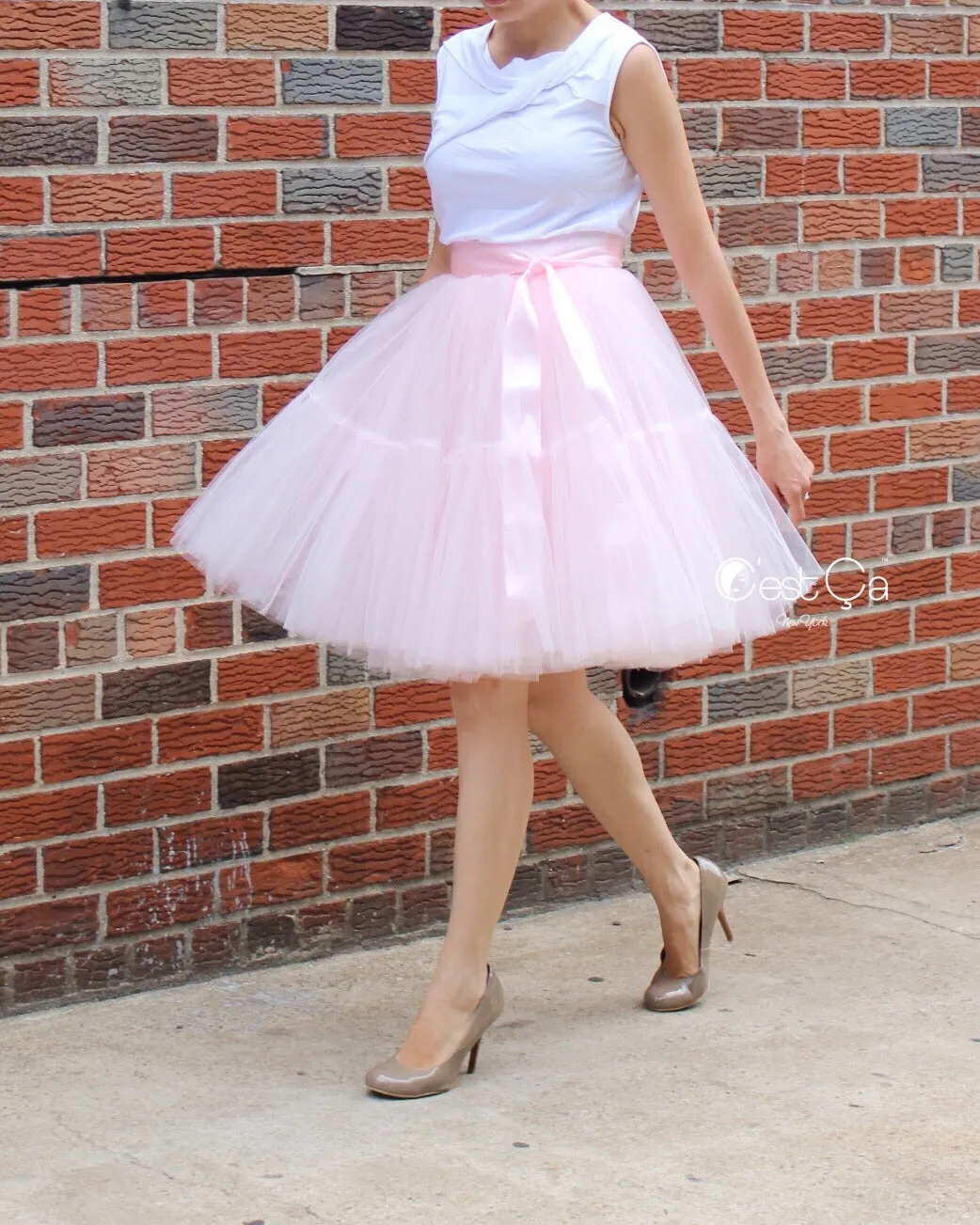 Beatrice Blush Pink Tulle Skirt - Midi