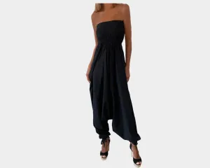 Black Strapless Jumpsuit- The Malibu