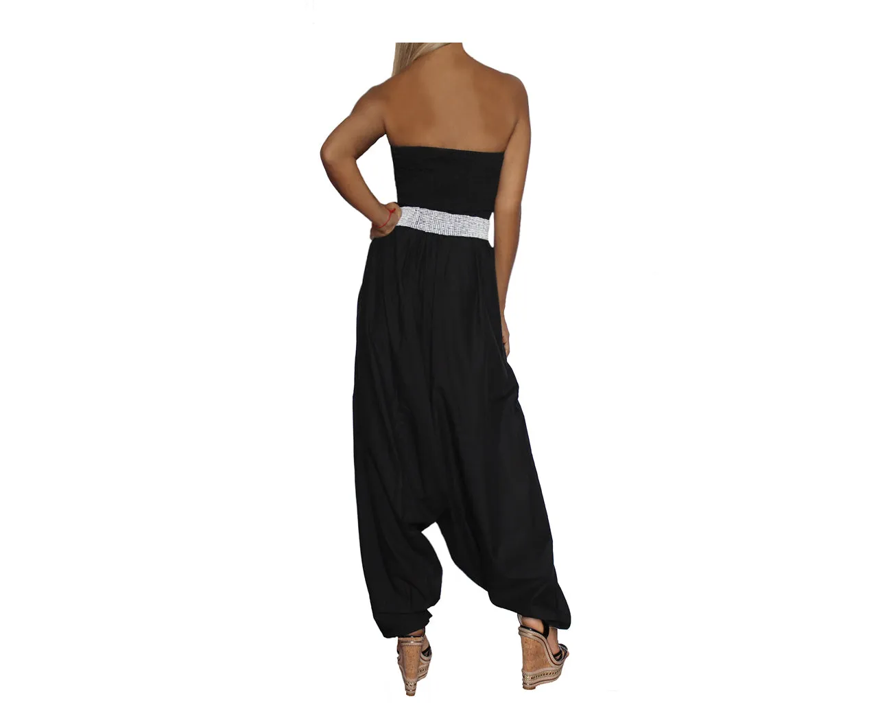 Black Strapless Jumpsuit- The Malibu