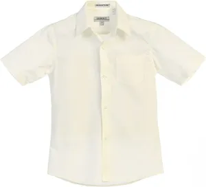 Boy's Short Sleeve Solid Dress Shirt - Ivory