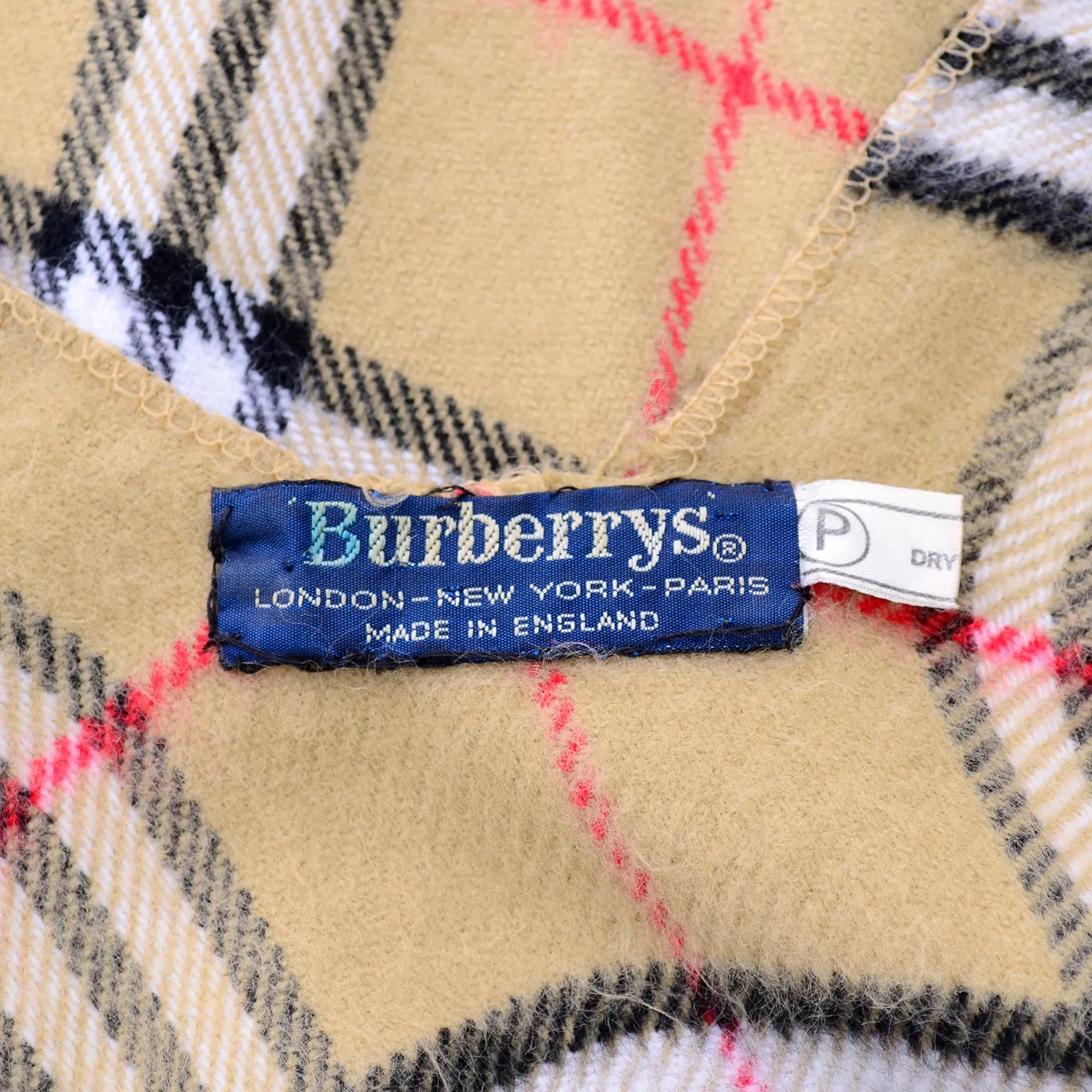 Burberrys Vintage Nova Check Plaid Cape w/ Fringe