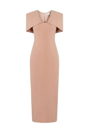 BURFORD CORAL MIDI DRESS