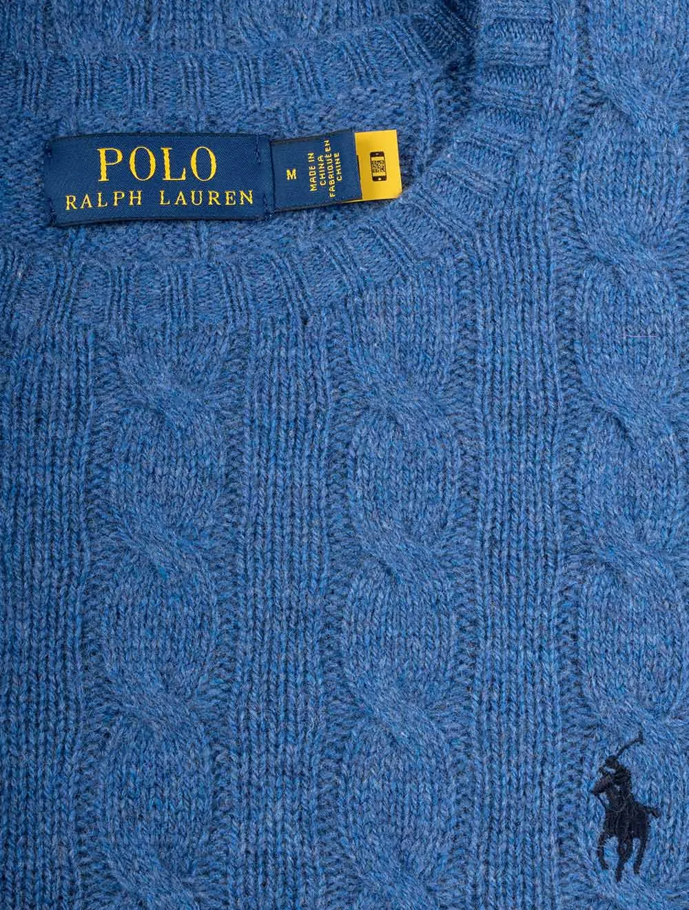 Cable-Knit Wool Cashmere Jumper Blue