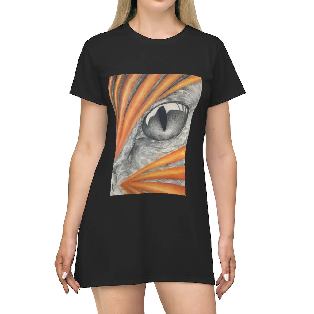 Cat Ray's All Over Print T-Shirt Dress