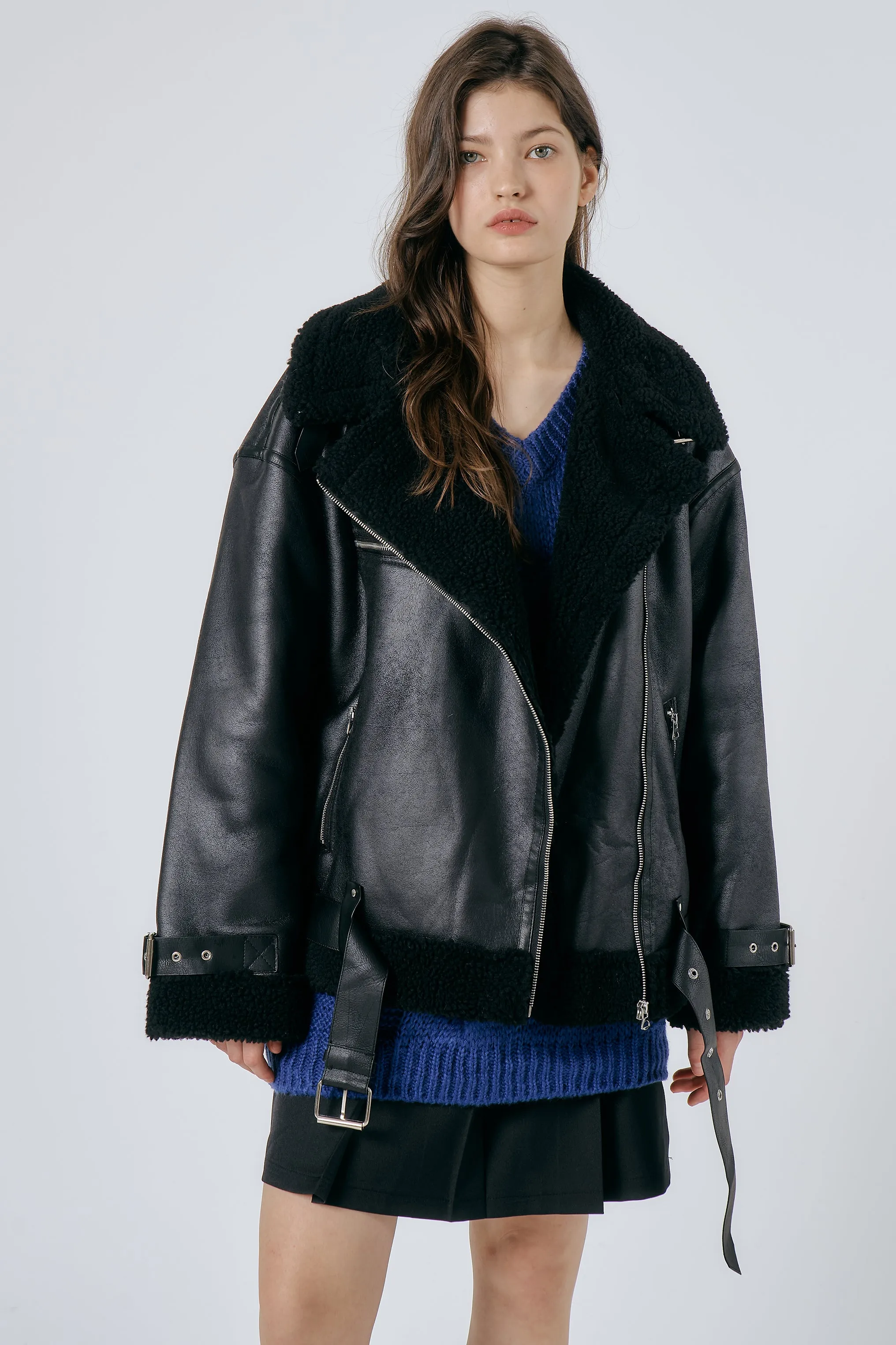 Celina Shearling Aviator Coat