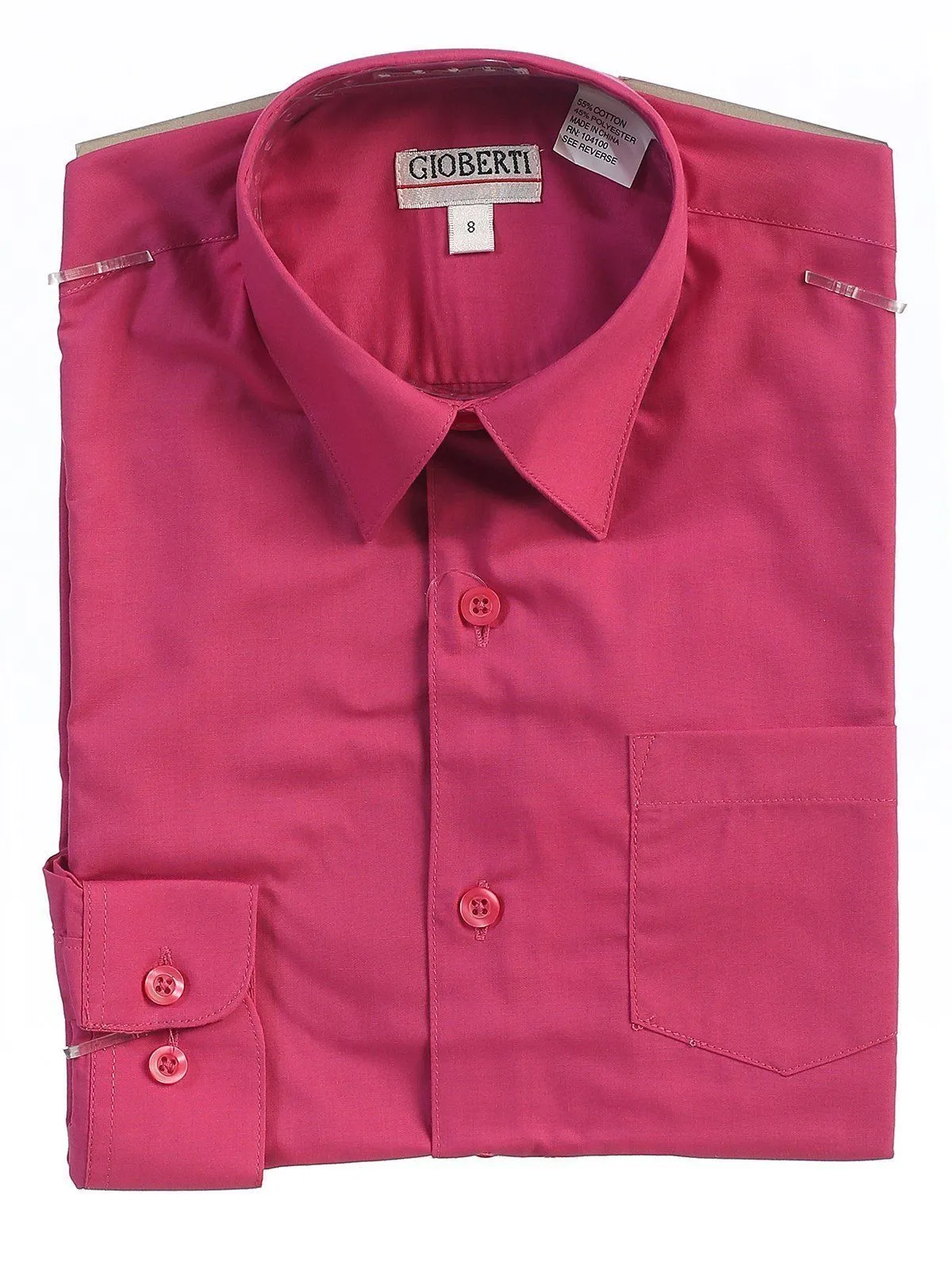 Classic Fuchsia Boys Dress Shirt