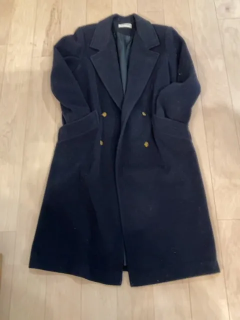 {{ClientCode}} NAVY FORECASTER LONG WOOL COAT, 10