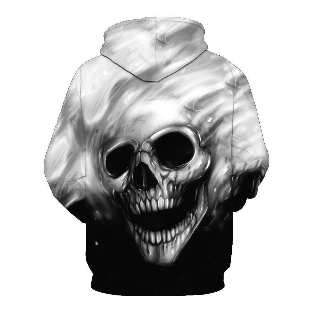 Colorful Skull 3D Printing Coat Zipper Coat Leisure Sports Sweater  Autumn And Winter