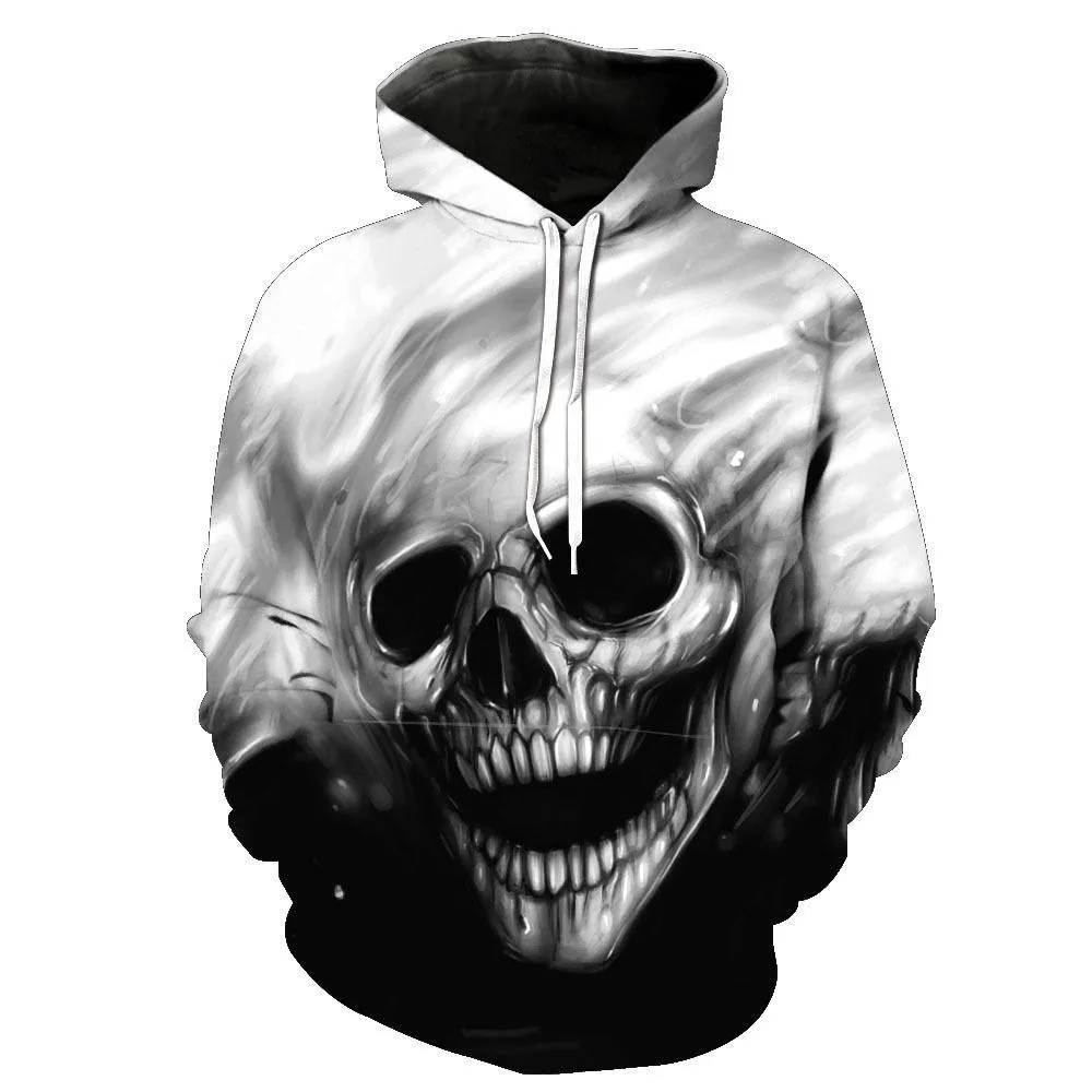 Colorful Skull 3D Printing Coat Zipper Coat Leisure Sports Sweater  Autumn And Winter