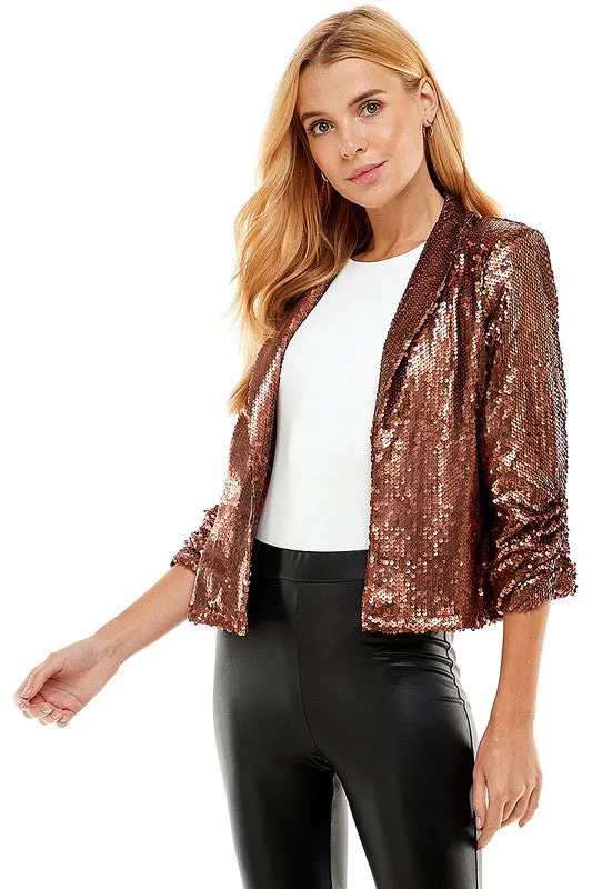 Cropped Sequin Blazer