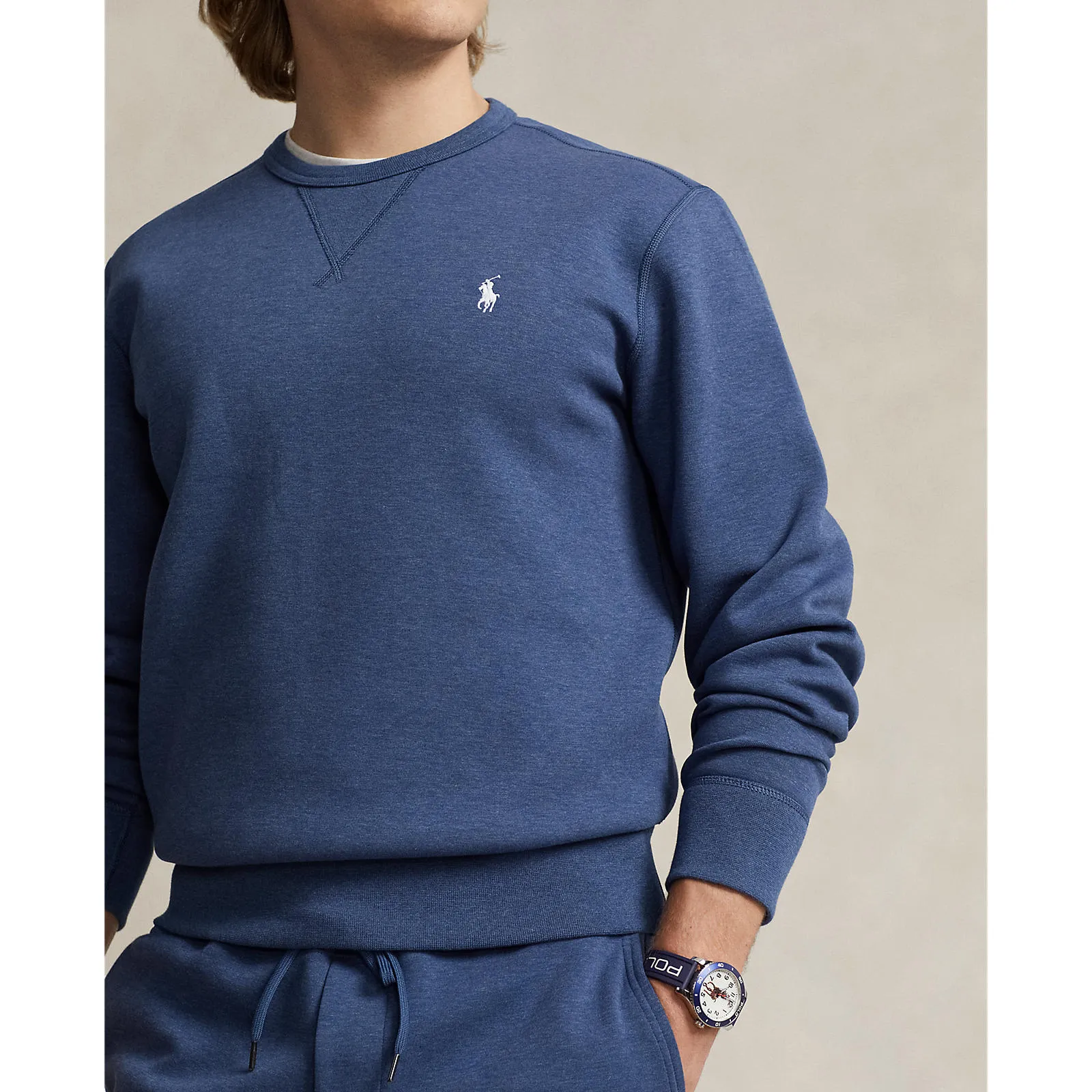 Double-Knit Crew Neck Sweatshirt - Blue Heather