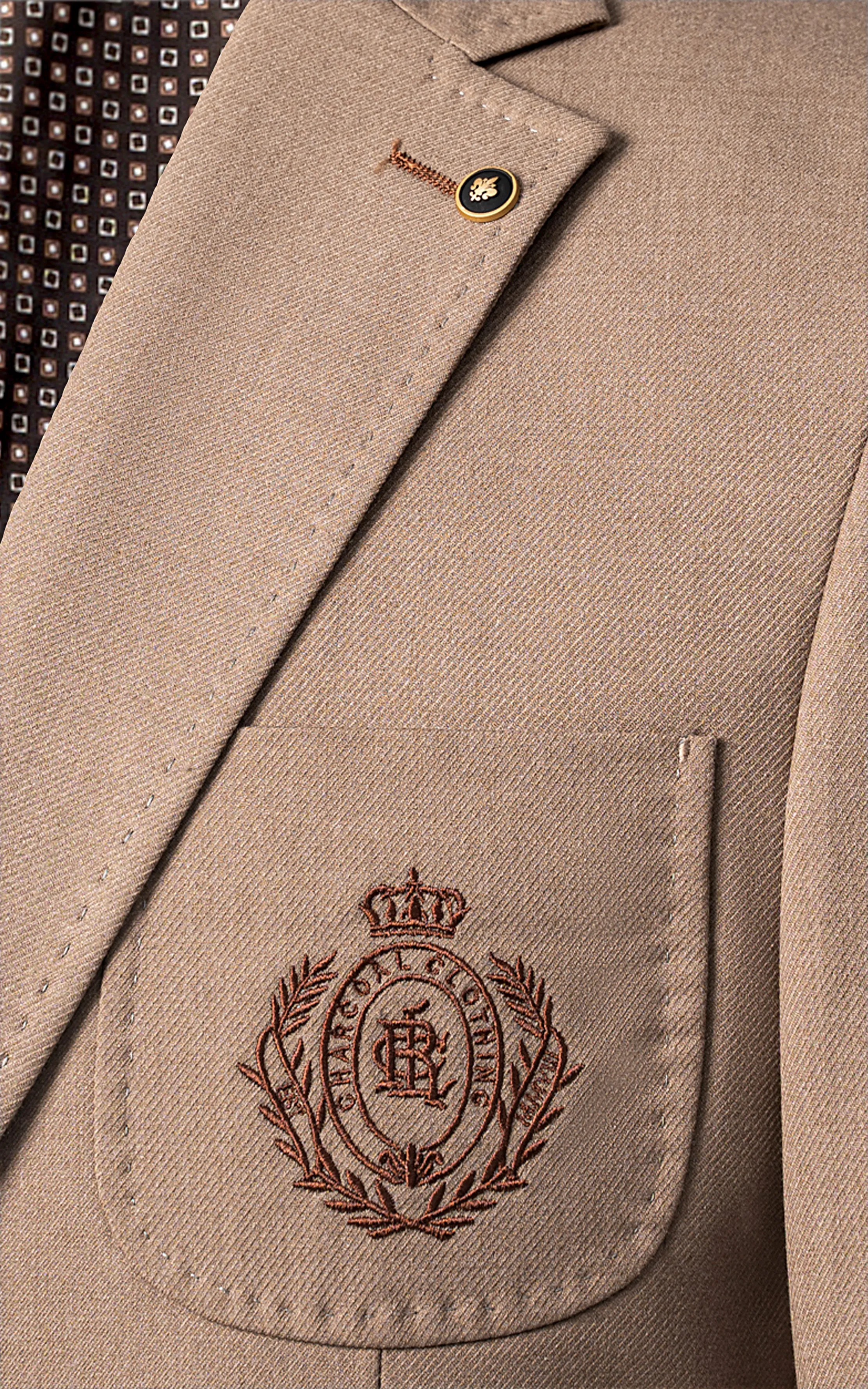 EXECUTIVE TAILORED MEN'S COAT LIGHT BROWN