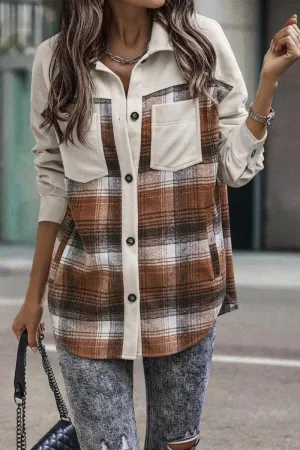 Fleece Plaid Shirt Jacket Shacket