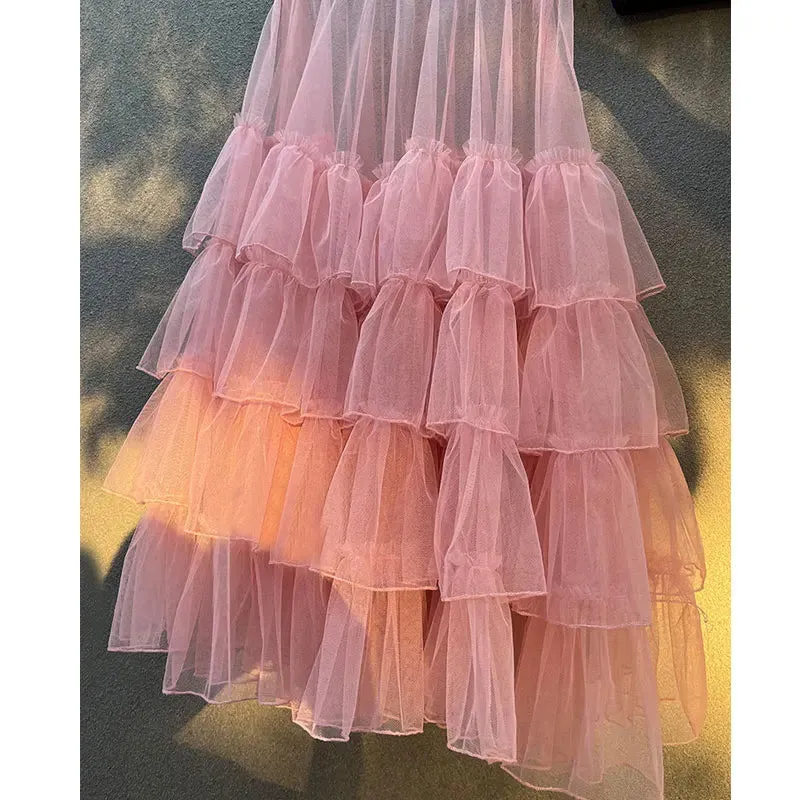 Fluffy Lolita Underskirt Layered Long Tutu Skirt