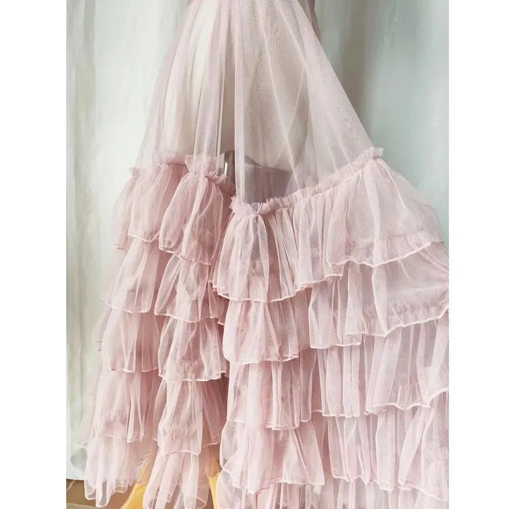 Fluffy Lolita Underskirt Layered Long Tutu Skirt