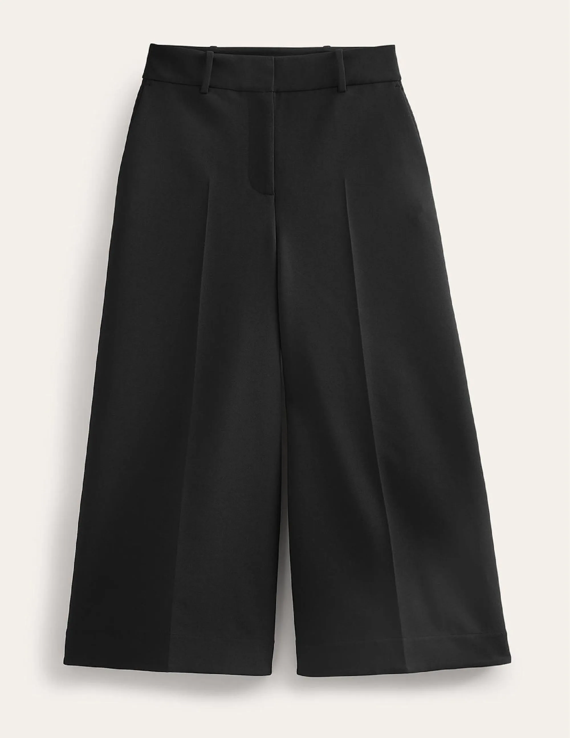 Fluid Wide-Leg Culottes-Black