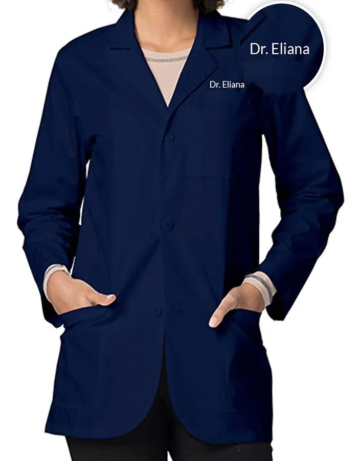 Free Embroidery Adar 31 Inch Unisex Three Pocket Consultation Short Lab Coat