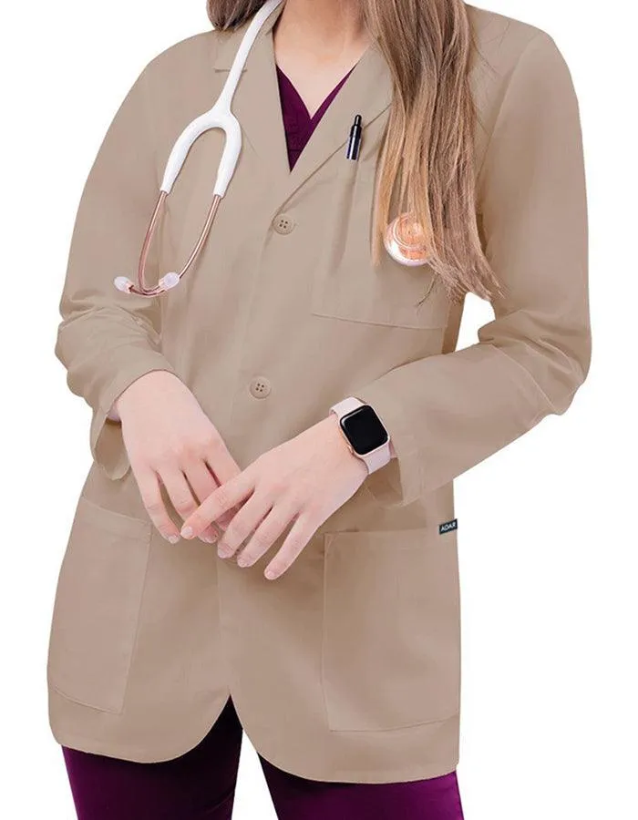 Free Embroidery Adar 31 Inch Unisex Three Pocket Consultation Short Lab Coat