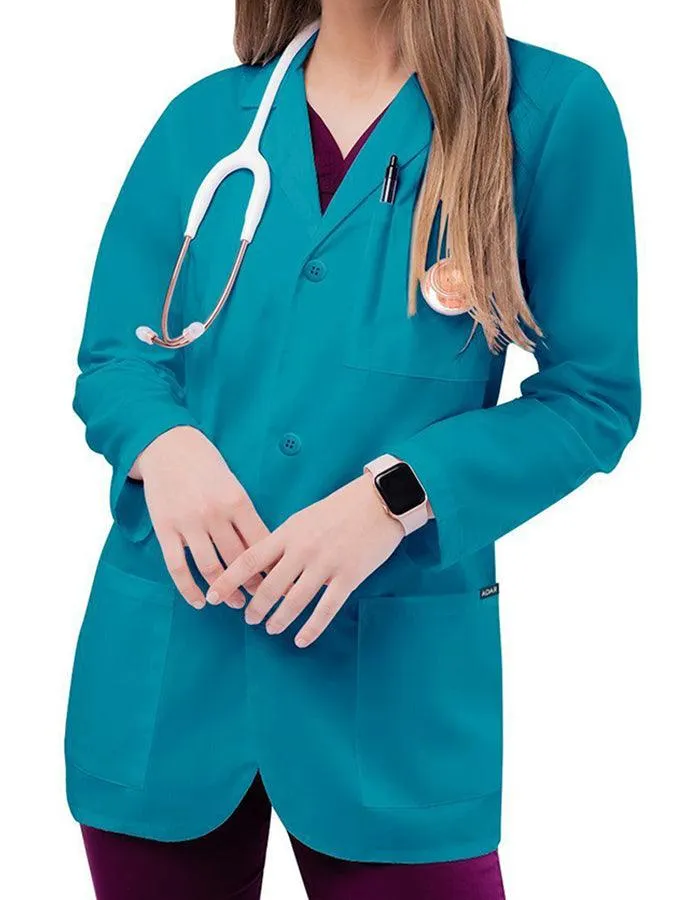 Free Embroidery Adar 31 Inch Unisex Three Pocket Consultation Short Lab Coat