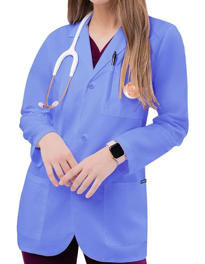 Free Embroidery Adar 31 Inch Unisex Three Pocket Consultation Short Lab Coat