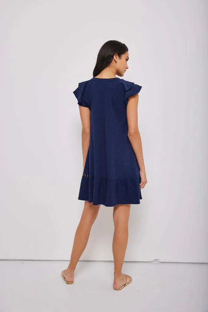 Free Frills Dress in Navy- Lisa Todd