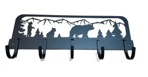 Handmade Momma Bear and Cub Design Coat Rack