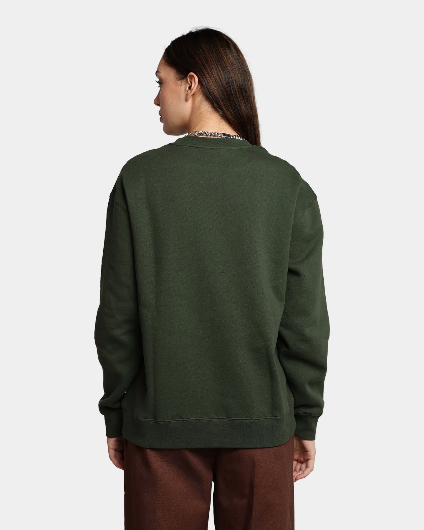 HUF Women's Italicized Crewneck Hunter Green