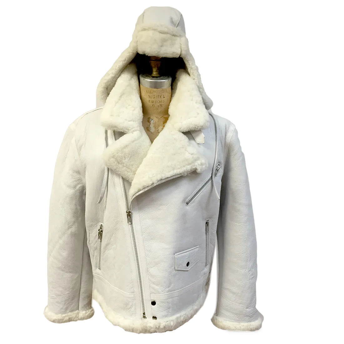 Jakewood - Shearling & Cow Racing Aviator Jacket