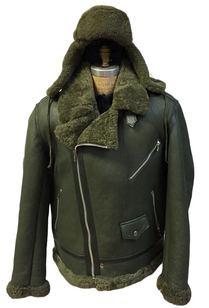 Jakewood - Shearling & Cow Racing Aviator Jacket