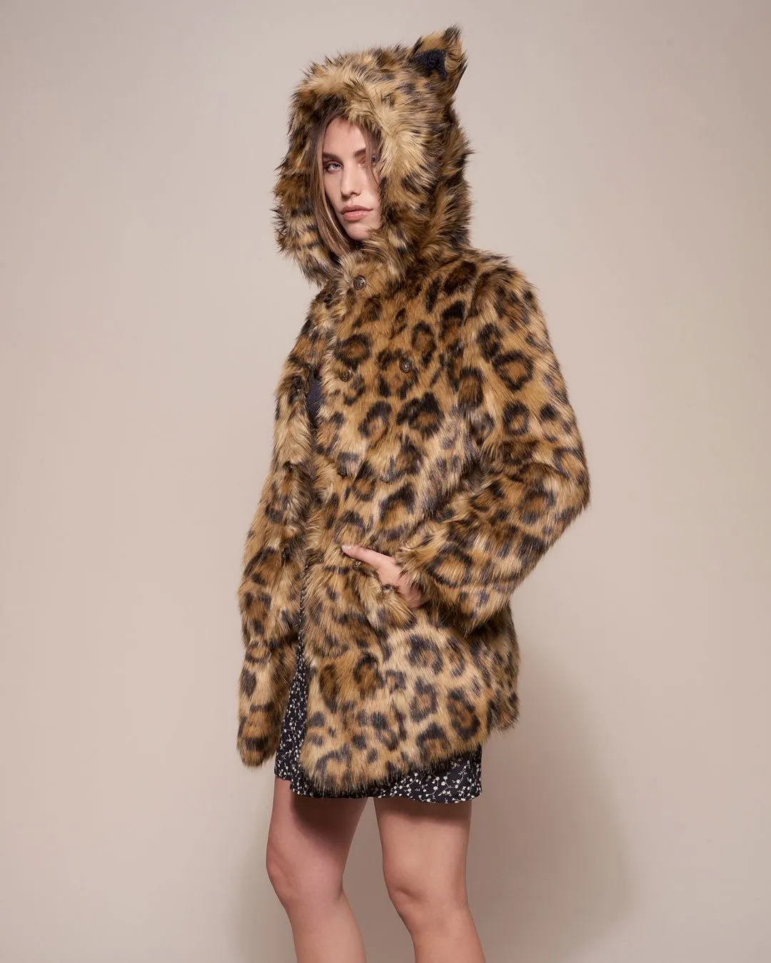 Javan Leopard Classic Faux Fur Coat *Almost Purfect*  | Women's