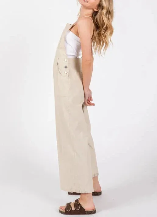 Jocelyn Cross Back Wide Leg Overalls (Assorted Colors)