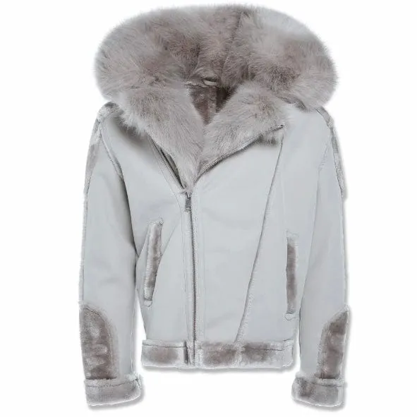 Jordan Craig El Jefe Shearling Moto Jacket (Arctic Wolf) - 91625