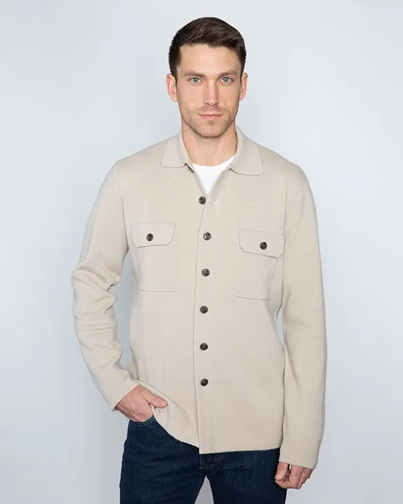 KINROSS CASHMERE - MENS CASHMERE DOUBLEKNIT SHIRT JACKET