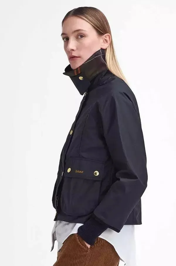 Ladies CROPPED NEW Beadnell Wax Jacket in Black LWX1403BK71