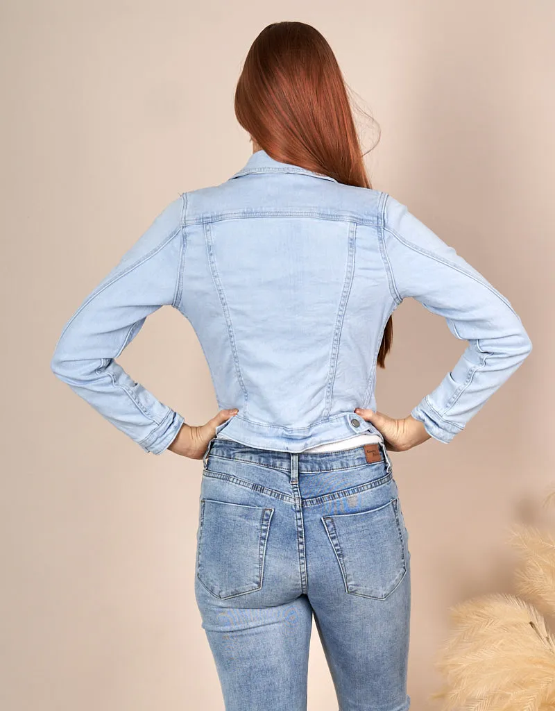 Light Blue Cropped Jacket