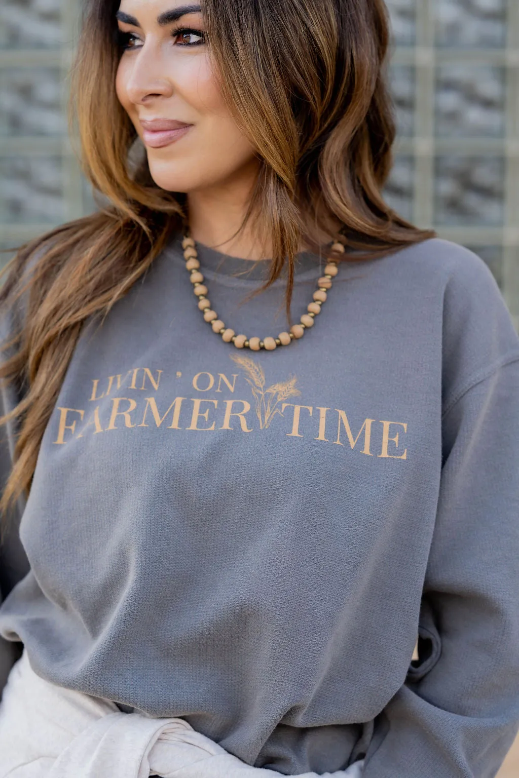 Livin' On Farmer Time Graphic Crewneck