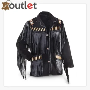 Men's Black Western Cowboy Western Leather jacket