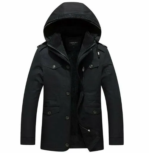 Mens Hooded Military Style Coat