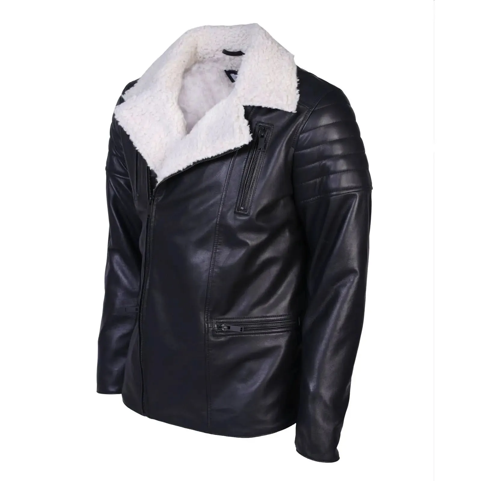 Men's Luxurious Curly Fur Shearling Leather Jacket