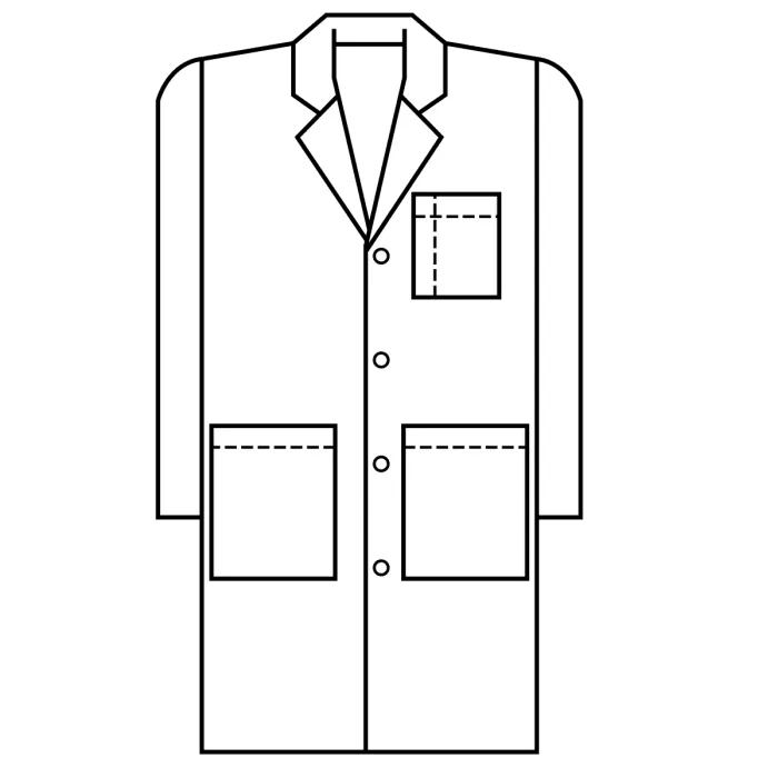 Meta 38 Inch Men's Five Pockets Lab Coat