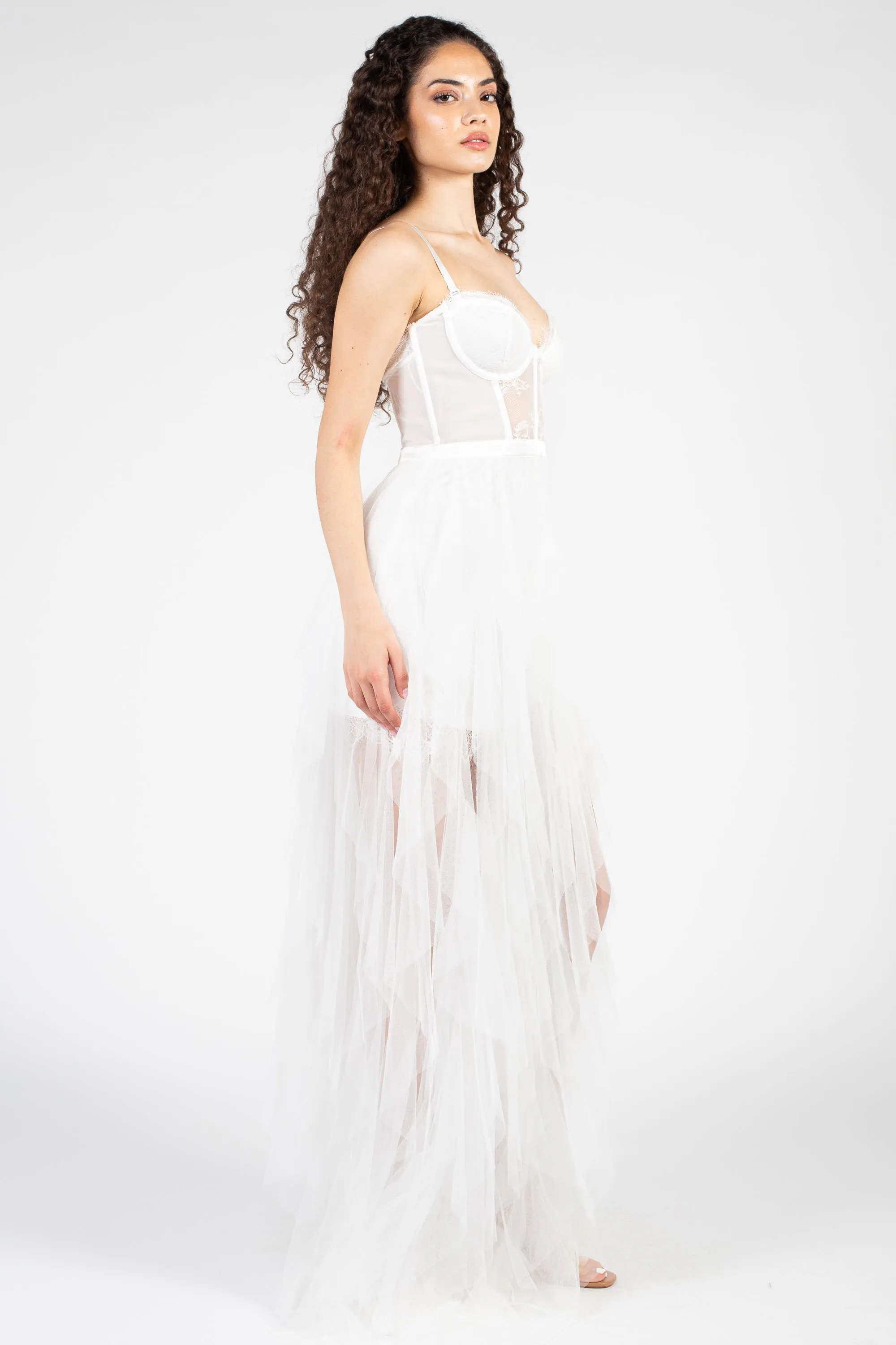 Miley Tulle Lace Maxi Dress