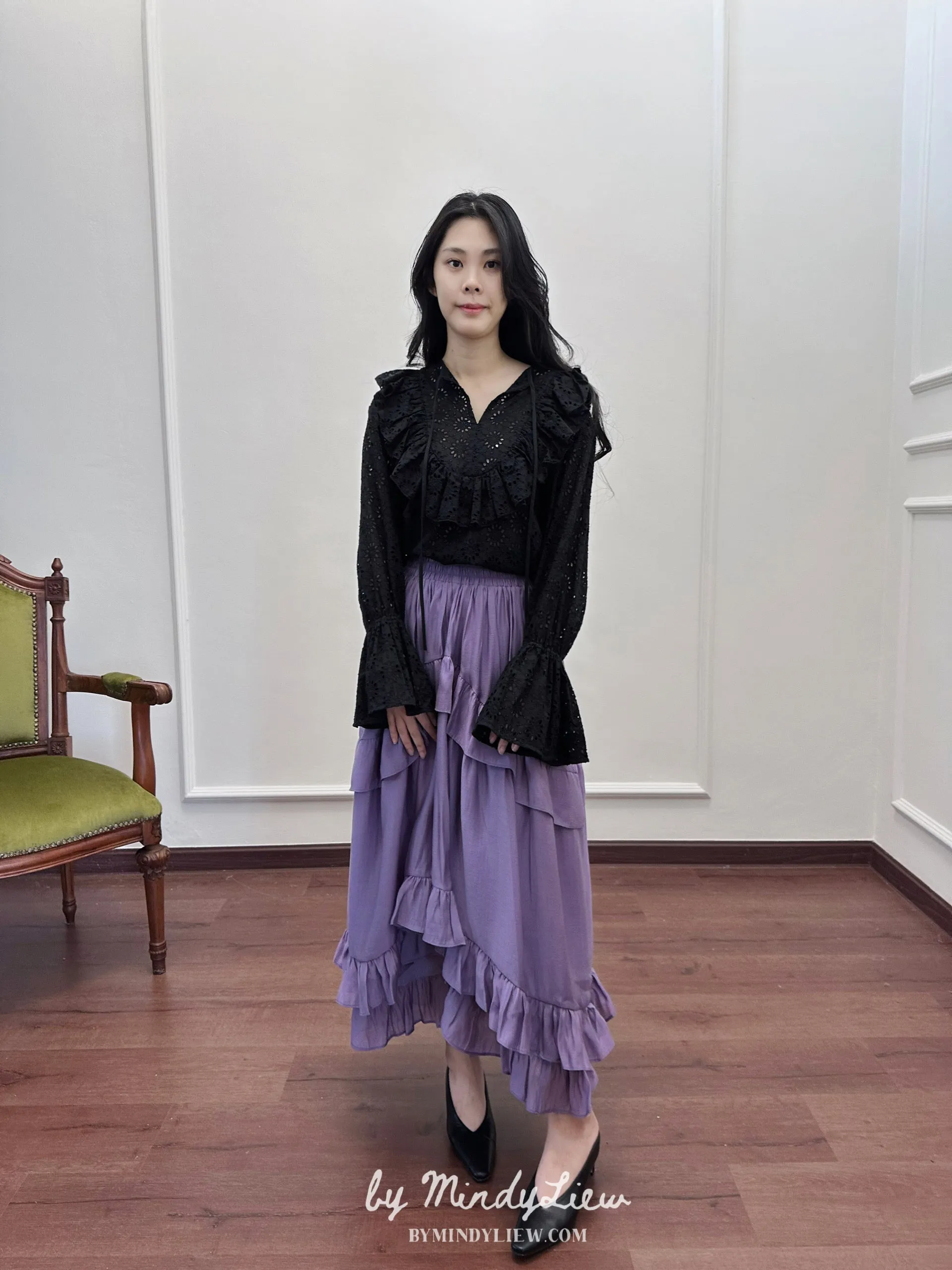 ML24333 Purple Layered Skirt