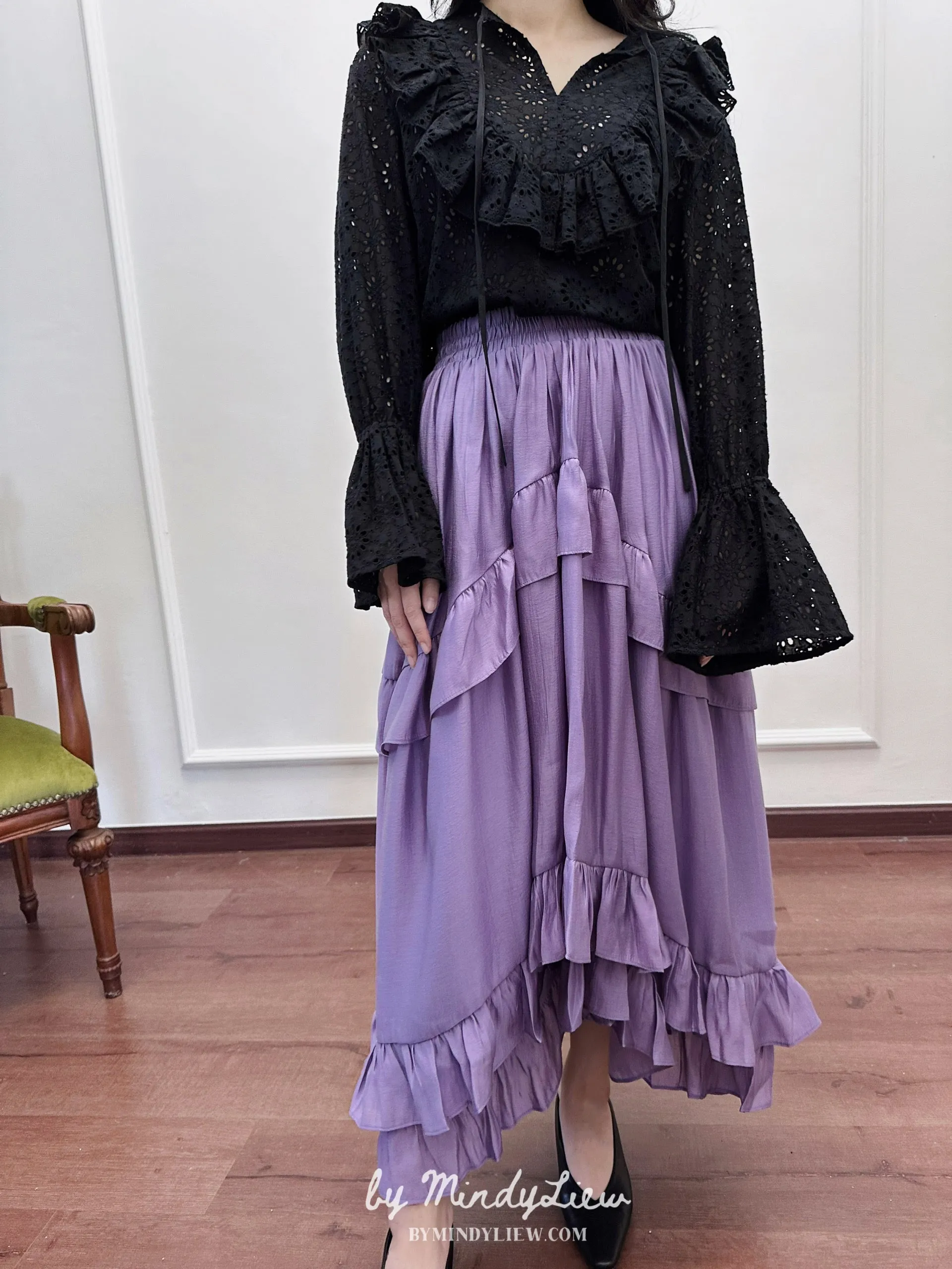 ML24333 Purple Layered Skirt